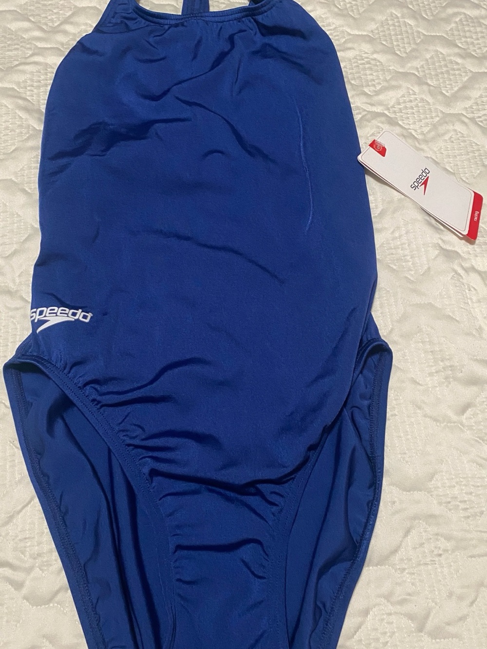 Speedo Blue Racerback One-Piece Swimsuit Size 12